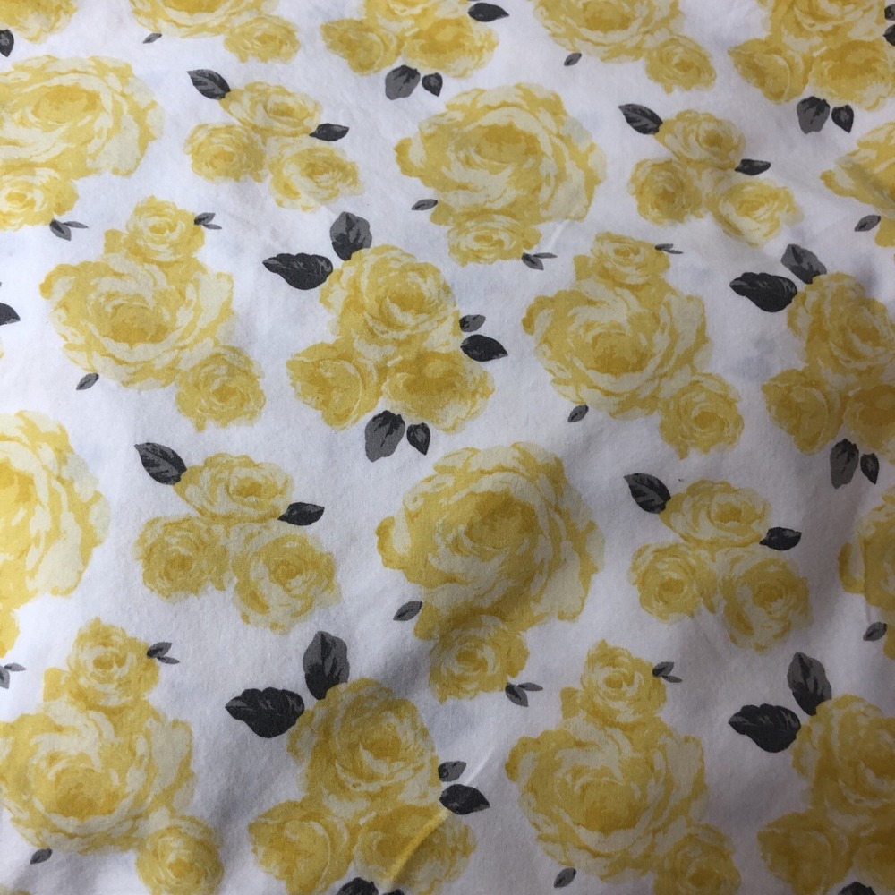 Pottery Barn Crib Fitted Sheet Baby Emily & Meritt Yellow Roses Floral Organic
